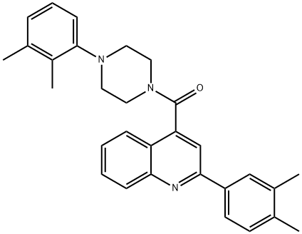 [4-(2,3-dimethylphenyl)piperazin-1-yl]-[2-(3,4-dimethylphenyl)quinolin-4-yl]methanone Structure
