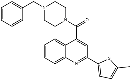 (4-benzylpiperazin-1-yl)-[2-(5-methylthiophen-2-yl)quinolin-4-yl]methanone Structure