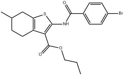 propyl 2-[(4-bromobenzoyl)amino]-6-methyl-4,5,6,7-tetrahydro-1-benzothiophene-3-carboxylate Structure