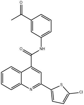 N-(3-acetylphenyl)-2-(5-chlorothiophen-2-yl)quinoline-4-carboxamide 구조식 이미지