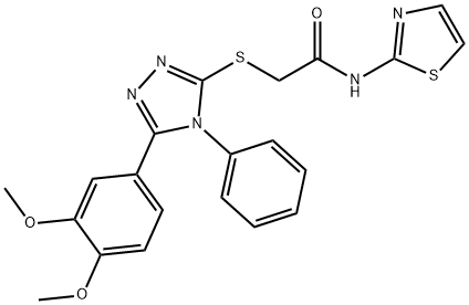2-[[5-(3,4-dimethoxyphenyl)-4-phenyl-1,2,4-triazol-3-yl]sulfanyl]-N-(1,3-thiazol-2-yl)acetamide Structure