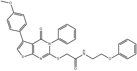 2-[5-(4-methoxyphenyl)-4-oxo-3-phenylthieno[2,3-d]pyrimidin-2-yl]sulfanyl-N-(2-phenoxyethyl)acetamide Structure