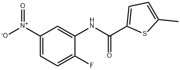 N-(2-fluoro-5-nitrophenyl)-5-methylthiophene-2-carboxamide 구조식 이미지