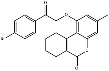 1-[2-(4-bromophenyl)-2-oxoethoxy]-3-methyl-7,8,9,10-tetrahydrobenzo[c]chromen-6-one 구조식 이미지