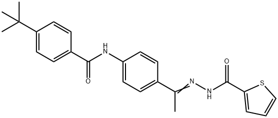 N-[(Z)-1-[4-[(4-tert-butylbenzoyl)amino]phenyl]ethylideneamino]thiophene-2-carboxamide Structure