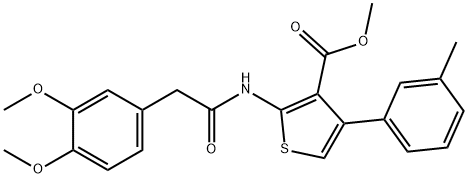 methyl 2-[[2-(3,4-dimethoxyphenyl)acetyl]amino]-4-(3-methylphenyl)thiophene-3-carboxylate Structure