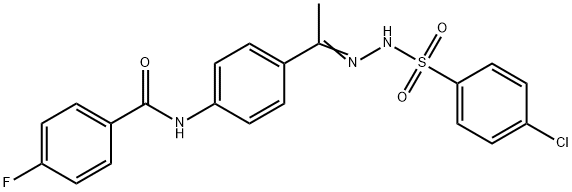 N-[4-[(Z)-N-[(4-chlorophenyl)sulfonylamino]-C-methylcarbonimidoyl]phenyl]-4-fluorobenzamide Structure