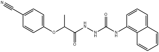 1-[2-(4-cyanophenoxy)propanoylamino]-3-naphthalen-1-ylurea 구조식 이미지