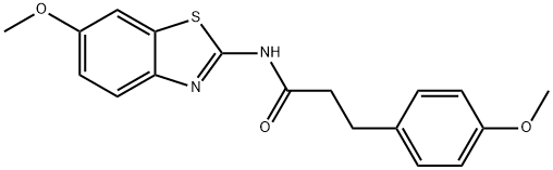 N-(6-methoxy-1,3-benzothiazol-2-yl)-3-(4-methoxyphenyl)propanamide 구조식 이미지