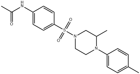 N-[4-[3-methyl-4-(4-methylphenyl)piperazin-1-yl]sulfonylphenyl]acetamide 구조식 이미지