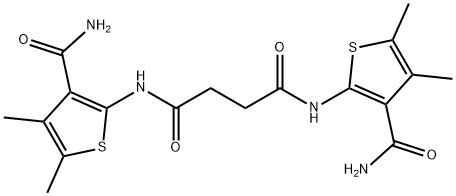 N,N'-bis(3-carbamoyl-4,5-dimethylthiophen-2-yl)butanediamide Structure