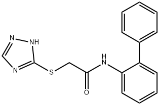 N-(2-phenylphenyl)-2-(1H-1,2,4-triazol-5-ylsulfanyl)acetamide 구조식 이미지