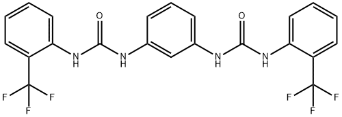 1-[2-(trifluoromethyl)phenyl]-3-[3-[[2-(trifluoromethyl)phenyl]carbamoylamino]phenyl]urea Structure