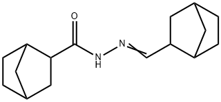 N-[(E)-3-bicyclo[2.2.1]heptanylmethylideneamino]bicyclo[2.2.1]heptane-3-carboxamide 구조식 이미지