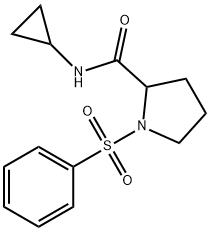 1-(benzenesulfonyl)-N-cyclopropylpyrrolidine-2-carboxamide 구조식 이미지