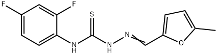 1-(2,4-difluorophenyl)-3-[(E)-(5-methylfuran-2-yl)methylideneamino]thiourea 구조식 이미지