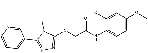 N-(2,4-dimethoxyphenyl)-2-[(4-methyl-5-pyridin-3-yl-1,2,4-triazol-3-yl)sulfanyl]acetamide 구조식 이미지