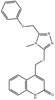 4-[[4-methyl-5-(phenoxymethyl)-1,2,4-triazol-3-yl]sulfanylmethyl]-1H-quinolin-2-one 구조식 이미지