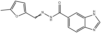 N-[(E)-(5-methylfuran-2-yl)methylideneamino]-3H-benzimidazole-5-carboxamide 구조식 이미지