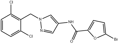 5-bromo-N-[1-[(2,6-dichlorophenyl)methyl]pyrazol-4-yl]furan-2-carboxamide Structure