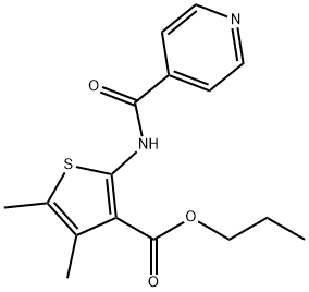 propyl 4,5-dimethyl-2-(pyridine-4-carbonylamino)thiophene-3-carboxylate 구조식 이미지