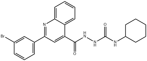 1-[[2-(3-bromophenyl)quinoline-4-carbonyl]amino]-3-cyclohexylurea Structure
