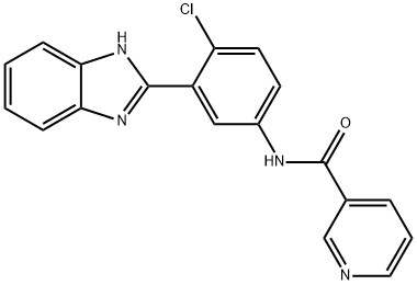 N-[3-(1H-benzimidazol-2-yl)-4-chlorophenyl]pyridine-3-carboxamide 구조식 이미지