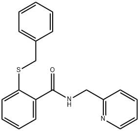 2-benzylsulfanyl-N-(pyridin-2-ylmethyl)benzamide 구조식 이미지