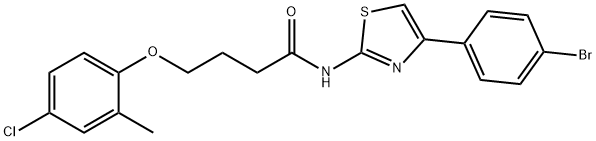 N-[4-(4-bromophenyl)-1,3-thiazol-2-yl]-4-(4-chloro-2-methylphenoxy)butanamide Structure