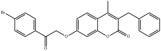 3-benzyl-7-[2-(4-bromophenyl)-2-oxoethoxy]-4-methylchromen-2-one 구조식 이미지