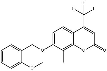 7-[(2-methoxyphenyl)methoxy]-8-methyl-4-(trifluoromethyl)chromen-2-one 구조식 이미지