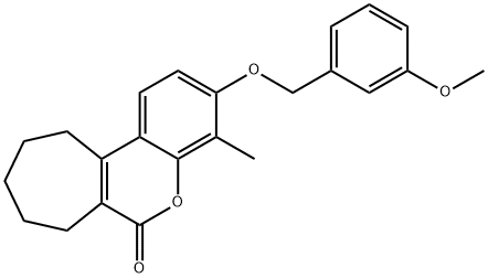 3-[(3-methoxyphenyl)methoxy]-4-methyl-8,9,10,11-tetrahydro-7H-cyclohepta[c]chromen-6-one Structure