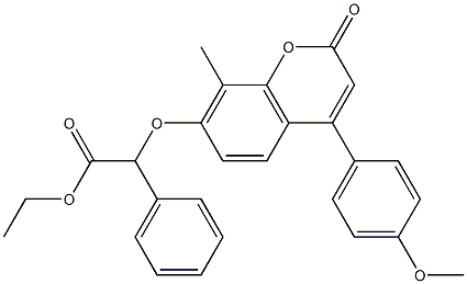 ethyl 2-[4-(4-methoxyphenyl)-8-methyl-2-oxochromen-7-yl]oxy-2-phenylacetate Structure