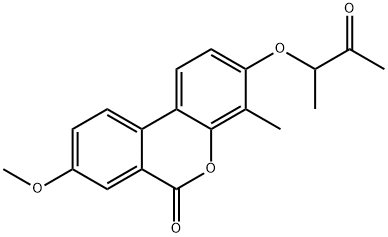 8-methoxy-4-methyl-3-(3-oxobutan-2-yloxy)benzo[c]chromen-6-one Structure