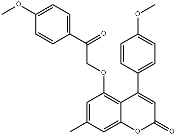 4-(4-methoxyphenyl)-5-[2-(4-methoxyphenyl)-2-oxoethoxy]-7-methylchromen-2-one Structure