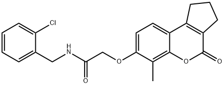 N-[(2-chlorophenyl)methyl]-2-[(6-methyl-4-oxo-2,3-dihydro-1H-cyclopenta[c]chromen-7-yl)oxy]acetamide Structure