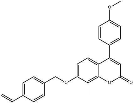 7-[(4-ethenylphenyl)methoxy]-4-(4-methoxyphenyl)-8-methylchromen-2-one Structure