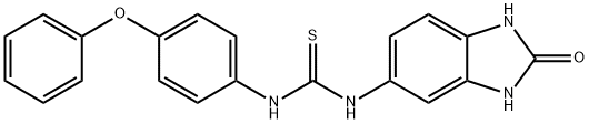 1-(2-oxo-1,3-dihydrobenzimidazol-5-yl)-3-(4-phenoxyphenyl)thiourea 구조식 이미지