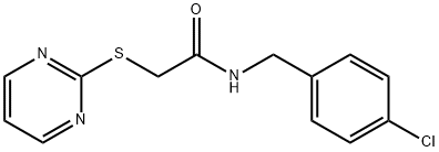 N-[(4-chlorophenyl)methyl]-2-pyrimidin-2-ylsulfanylacetamide Structure