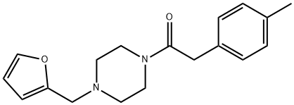 1-[4-(furan-2-ylmethyl)piperazin-1-yl]-2-(4-methylphenyl)ethanone 구조식 이미지