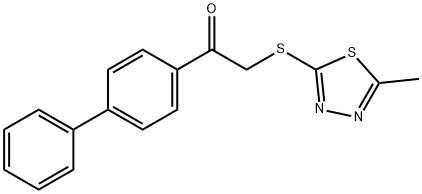 2-[(5-methyl-1,3,4-thiadiazol-2-yl)sulfanyl]-1-(4-phenylphenyl)ethanone 구조식 이미지