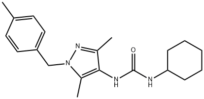 1-cyclohexyl-3-[3,5-dimethyl-1-[(4-methylphenyl)methyl]pyrazol-4-yl]urea 구조식 이미지