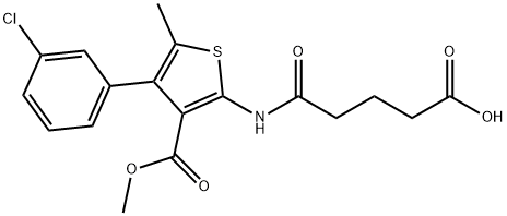 5-[[4-(3-chlorophenyl)-3-methoxycarbonyl-5-methylthiophen-2-yl]amino]-5-oxopentanoic acid 구조식 이미지