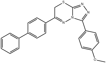 3-(4-methoxyphenyl)-6-(4-phenylphenyl)-7H-[1,2,4]triazolo[3,4-b][1,3,4]thiadiazine 구조식 이미지