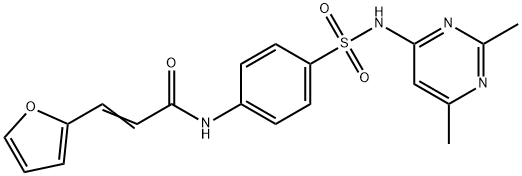 (E)-N-[4-[(2,6-dimethylpyrimidin-4-yl)sulfamoyl]phenyl]-3-(furan-2-yl)prop-2-enamide 구조식 이미지