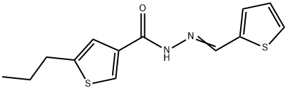 5-propyl-N-[(E)-thiophen-2-ylmethylideneamino]thiophene-3-carboxamide 구조식 이미지