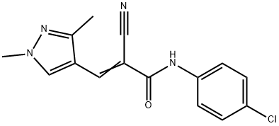 (E)-N-(4-chlorophenyl)-2-cyano-3-(1,3-dimethylpyrazol-4-yl)prop-2-enamide Structure