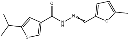 N-[(E)-(5-methylfuran-2-yl)methylideneamino]-5-propan-2-ylthiophene-3-carboxamide 구조식 이미지