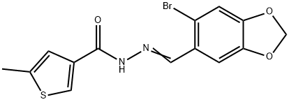 N-[(E)-(6-bromo-1,3-benzodioxol-5-yl)methylideneamino]-5-methylthiophene-3-carboxamide 구조식 이미지