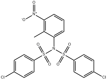 4-chloro-N-(4-chlorophenyl)sulfonyl-N-(2-methyl-3-nitrophenyl)benzenesulfonamide 구조식 이미지